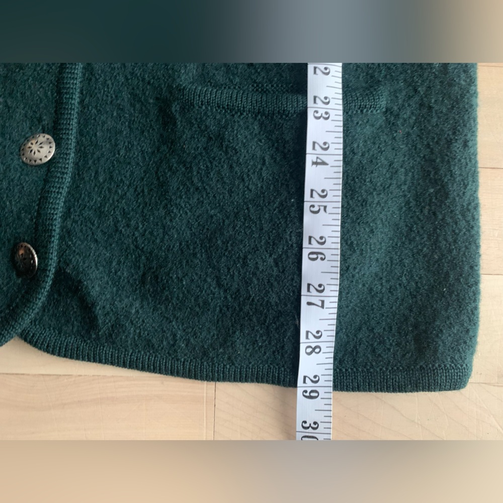 VINTAGE – Dark Green Alpine Embroidered Wool Cardigan - Picture 7 of 11